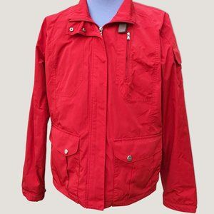 Lauren Active Ralph Lauren Red Jacket Equestrian Collar Buckle Detail Light Coat